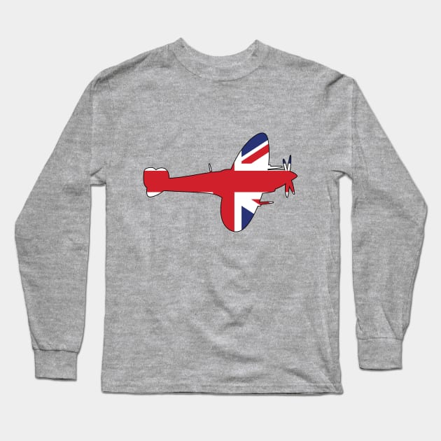 Spitfire (Union Flag) Long Sleeve T-Shirt by Wayne Brant Images